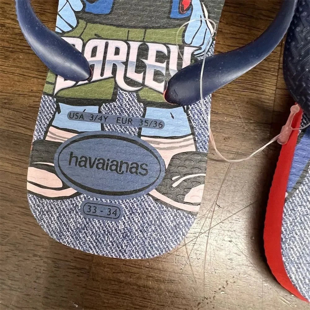 Havaianas Kids Pixar Onwards Barley and Ian Flip Flop Sandals Sz 3/4Y Disney NEW